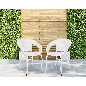 garden patio seating chairs for balcony outdoor furniture set of 2 chairs white