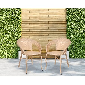 garden patio seating chairs for balcony outdoor furniture set of 2 chairs cream