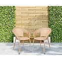 Garden Patio Seating Chairs for Balcony Outdoor Furniture Set of 2 Chairs (Cream)