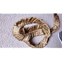 Cord & Chain Cover, 6.5 feet, Dupioni Faux Silk Fabric, Hook-and-Loop Strip Close- Use for Chandelier, Lighting, Wires (Gold)