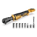 Cordless 3/8" Ratchet Wrench for Dewalt 20V Battery, 88Ft-lbs(120N.m)500RPM