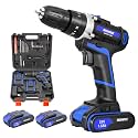 IRONFIST Cordless Drill, 2 Variable Speed Impact Driver 45Nm Torque, 3/8"" Keyless Chuck Drill/Driver Sets, 2 Batteries and Charger