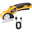 Cordless Electric Scissors,4V Cardboard Cutter,Rechargeable Rotary Cutter for Cutting Cardboard,Leather,Packages,Plastic,with Safety Lock
