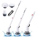 REECOO Cordless Electric Spin Scrubber,380RPM High Speed Rotation,Fast Charging-Long Lasting,Power Scrubber with 3 Replaceable Scrubbing Brush Heads for Cleaning Bathroom Bathtubs, Tile Gaps, Mirrors