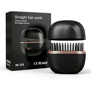 cordless hair straightener comb mini portable hair straightening brush 30s fast heating 3 temperature levels rechargeable wireless hair styler for quick touch-ups amp travel