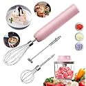 Cordless Hand Mixer with Whisk and Forther Wand,Electric Whisk, Milk Frother,Coffee Frother, Whisks for Cooking,Handheld Frother,Food Chopper, Baby Food Maker,4-Speed, 10Oz