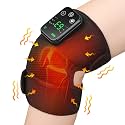 Cordless Heated Knee Massager, Knee Massager with Heat, Knee Massager for Pain Relief, Knee Heating Pad for Knee Pain Relief, FSA Eligible HSA, Heated Knee Brace Wrap, Black