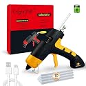 Krightlink Cordless hot glue gun Kit with 10 Glue Sticks, High Temp for School Crafts DIY Arts and Quick Home Repairs (Cordless Yellow)