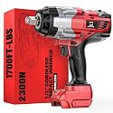 Cordless Impact Wrench 1/2 inch Compatible with Milwaukee 18V Battery: 1700FT-LBS High Torque Impact Wrench Heavy Duty Tool - Brushless Electric Impact Gun Includes LED Work Light - Bare Tool Only