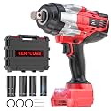 Cordless Impact Wrench 3/4 inch Compatible with Milwaukee Battery, Cerycose1850ft-lbs (2500N.m) Brushless Electric Impact Gun, High Torque Impact Driver, Heavy-Duty Automotive with 4 Sockets