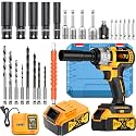 Cordless impact wrench kit, impact with charger, lithium-ion, portable, fast charger - electric tools suitable for home and car maintenance and repair use (Battery * 1+plastic box)