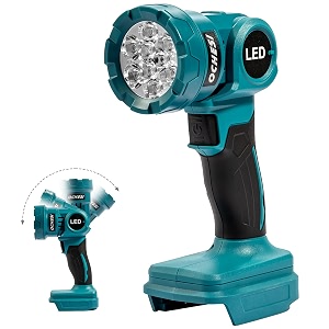 Cordless LED work light compatible with Makita