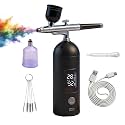 Cordless Non-Clogging Airbrush Kit with Compressor 35PSI with LCD Screen