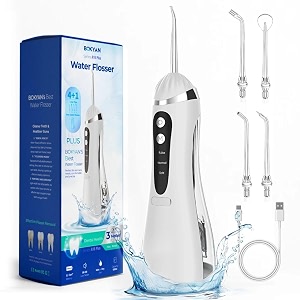 cordless oral irrigator with 3 modes 4 jets ipx7 waterproof rechargeable irrigation cleaner with 200ml detachable water tank for teeth cleaning multicolor
