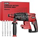 MtiolHig Cordless Rotary Hammer Drill Compatible with Milwaukee 18V Battery, Brushless SDS-Plus Hammer Drill with Safety Clutch for Concrete, 1500 RPM, 4 Modes with 360°Auxiliary Handle, Tool Only