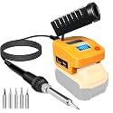 Cordless Soldering Iron Station Tool for Dewalt 20V Max Battery,PortableElectric Fast Heating Up Soldering Iron with USB&Type C for Dewalt DCB203 for DIY,Appliance Repair,Wire Welding(NO Battery)