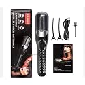 Cordless Split End Hair Trimmer Machine | Rechargeable Electric Split Ends Remover Tool for Dry, Damaged, Curly, Frizzy Hair | 2-in-1 Automatic Split End Cutter for Men & Women, Black (FK2)