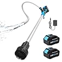 Cordless Stick Water Transfer Pump 100 Minutes Run Time with Dual 4000mAh Batteries and Charger 720GPH 32FT Head Portable Utility Pump Kit with 3/4" Outlet for Pool Garden Pond RV Boat Draining
