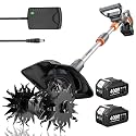 Cordless Tiller Cultivator for Gardening, Battery Powered Garden Rototiller