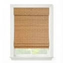 Cordless Woven Wood Roman Shades, 46W x 48H, Bamboo Mesh Natural, Sizes 20-72 Wide and 24-72 High
