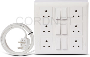 cordnet cordnet premium modular extension board with 3 core wire 6  socket extension boards