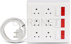cordnet cordnet premium modular extension board with 3 core wire 6  socket extension boards