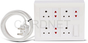 cordnet premium modular extension board with 3 core wire 7 socket extension boards white 6 m