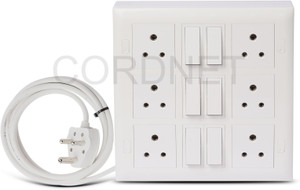 cordnet cordnet premium modular extension board with 3 core wire 6  socket extension boards