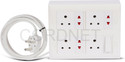 Cordnet Premium Modular Extension Board With 3 Core Wire 7 Socket Extension Boards (White, 4 m)