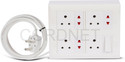 Cordnet Premium Modular Extension Board With 3 Core Wire 7 Socket Extension Boards (White, 6 m)
