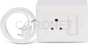 cordnet premium modular extension with 1 socket and 1 switch with three core wire 1  socket extension boards