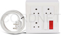 Cordnet Premium Modular Extension Board With 3 Core Wire 3 Socket Extension Boards (White, 2 m)