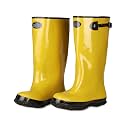 Cordova BYS17 Hi-Vis Cotton-Lined Rubber Slush Boots, 17-Inch Length, Ozone Resistant, Adjustable Top Strap, Size 6