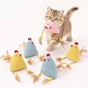 Corduroy Chick Cat Toys Catnip Feather Toys for Indoor Kittens