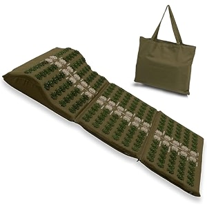core asana acupressure mat massager for foot back neck and joint pain relief reduce stress amp tension with pillow reflexology accupressure set asparagus green