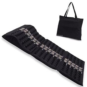 core asana acupressure mat massager for foot back neck and joint pain relief reduce stress amp tension with pillow reflexology accupressure set onyx black