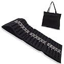 Core Asana Acupressure Mat Massager for Foot, Back, Neck and Joint Pain Relief, Reduce Stress &amp; Tension with Pillow, Reflexology Accupressure Set (Onyx Black)