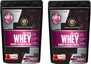 coreblaze nutrition best whey body building protein powder isolate 90 for men  women whey protein 2 kg strawberry