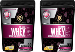 coreblaze nutrition best whey body building protein powder isolate 90 for men  women whey protein 2 kg kesar kulfi