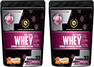 coreblaze nutrition best whey body building protein powder isolate 90 for men  women whey protein 2 kg mango