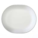 Corelle 3128 Vitrelle Glass Winter Frost White Serving Platter, Pack of 3