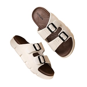 CORGAN Slippers VENTO104-BROWN-WHITE 6 Slip-On Footwear