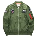 CORIRESHA Mens Apollo NASA Patches Slim Fit Bomber Jackets Windbreaker