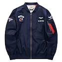 CORIRESHA Mens Apollo NASA Patches Slim Fit Bomber Jackets Windbreaker