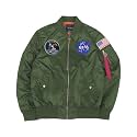 CORIRESHA Mens Apollo NASA Patches Slim Fit Bomber Jackets Windbreaker