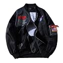 CORIRESHA Mens Apollo NASA Patches Slim Fit Bomber Jackets Windbreaker