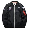 CORIRESHA Mens Apollo NASA Patches Slim Fit Bomber Jackets Windbreaker