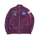 CORIRESHA Mens Apollo NASA Patches Slim Fit Bomber Jackets Windbreaker