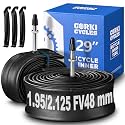 Corki 29 Inch Bike Tire Tube 29 x 1.75 1.95 2.0 2.1 2.125 2.2 2.25 2.3 2.35 2.4 Presta Valve 48mm Schrader Valve 32mm Butyl Rubber 29 Mountain Bicycle Inner Tube 2-Pack