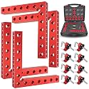 Corner Clamps for Woodworking - 90 Degree Clamp 4 Pack 5.5"x 5.5" Aluminum Alloy Right Angle for Woodworking Corner Clamp Toolsand Equipment L Square Aluminum Angle Clamp Tool